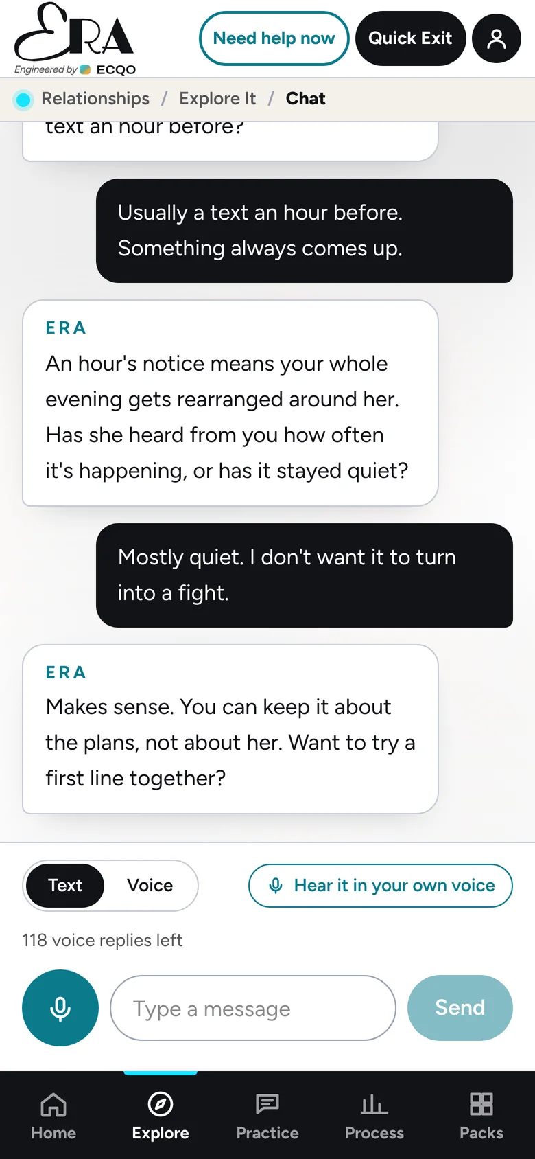 ERA Explore It conversation